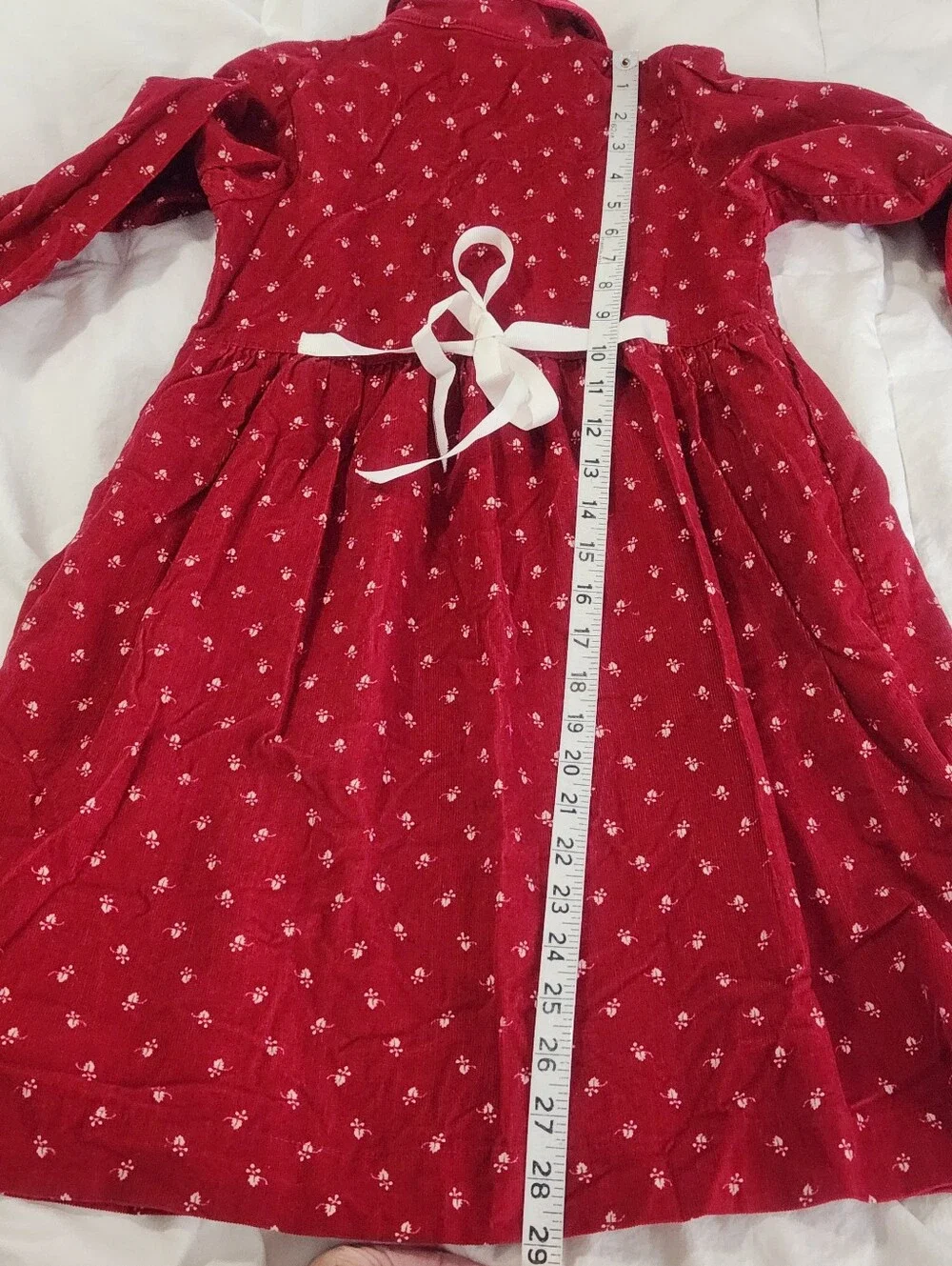 Vintage Ralph Lauren Red Corduroy Dress Girls Size 6X